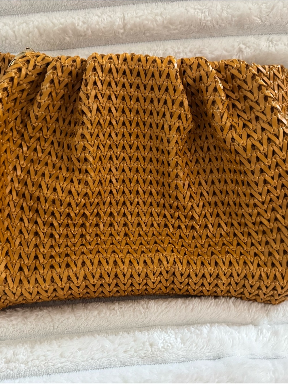House of Want Woven Dark Tan Bag with Chain Handle - Picture 2 of 6